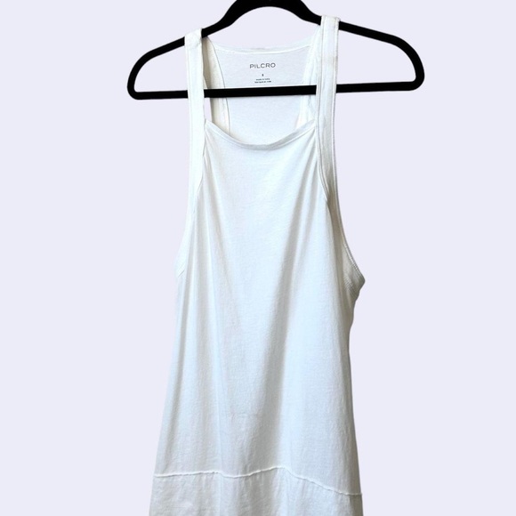 ANTHROPOLOGIE Pilcro Hankey-Hem Swing Tank Top in White Size- Small~Simple Basic - Picture 2 of 8